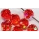 Perles a facettes en verre RDB rouge