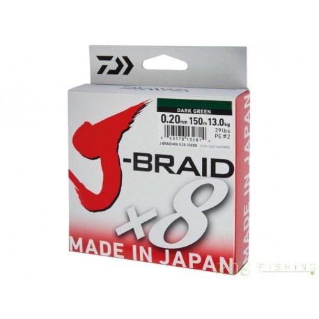 Tresse Daiwa J-BraidX8 150m dark green