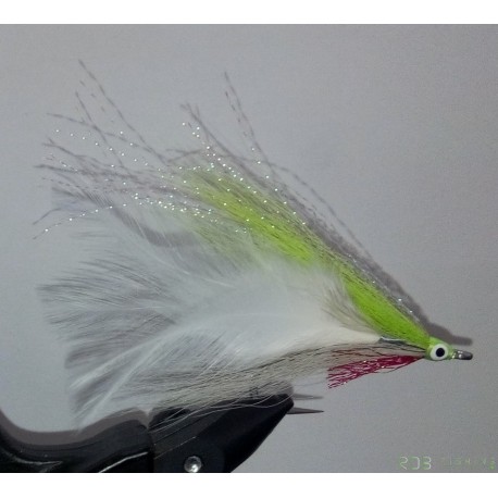 Streamer a brochet RDB Lefty's deceiver chartreuse et blanc